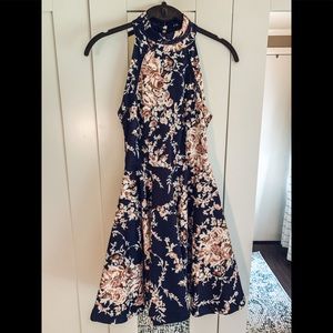 Navy and floral Dress